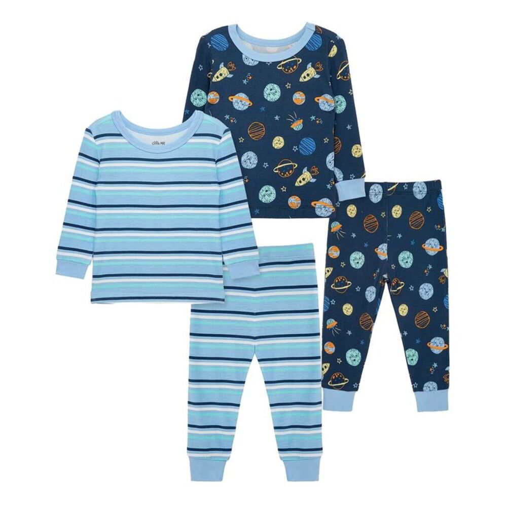 Little Me Baby-Boys  4Pc Space Bamboo Pajama Set, Blue